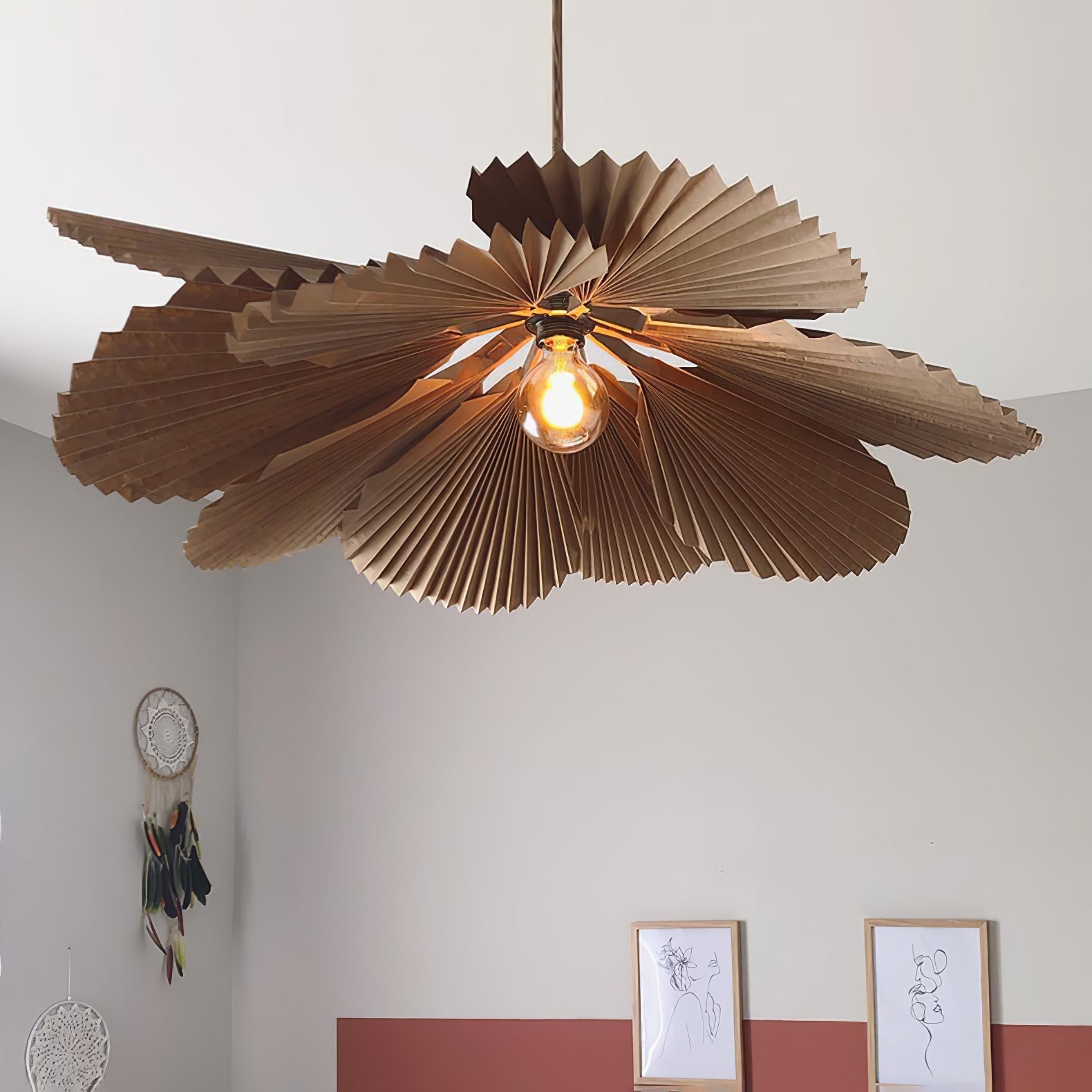 Folded Leaf Lotus Pendant Lamp Chandelier