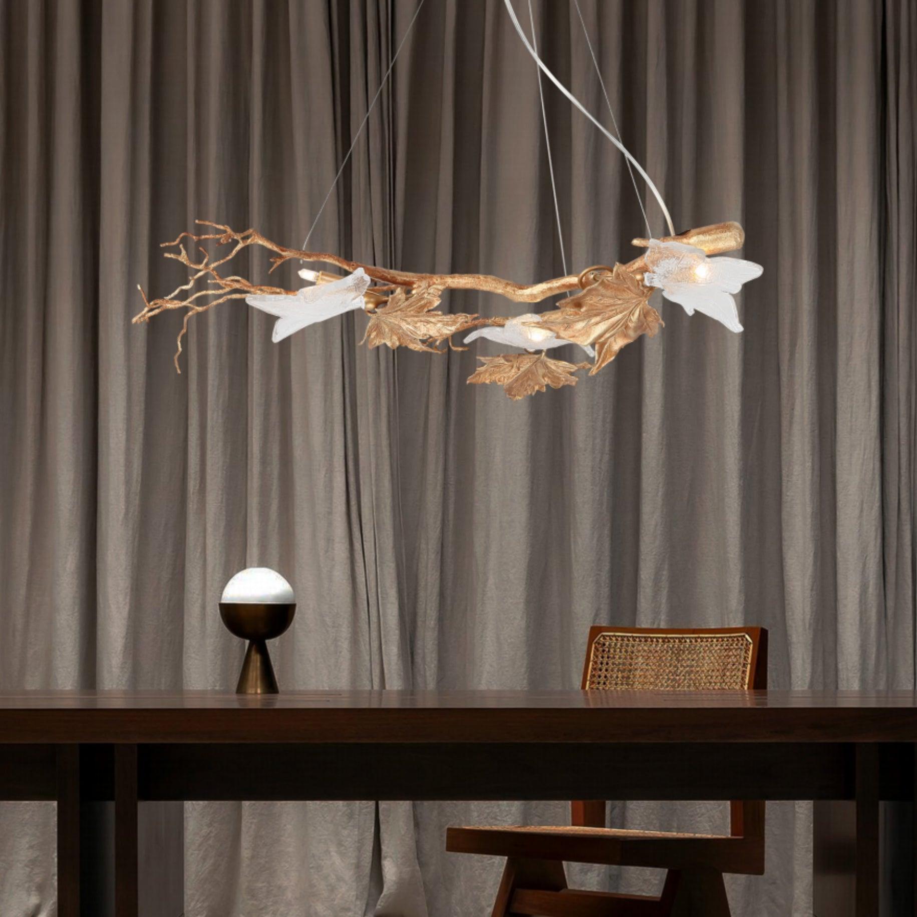 Folio Branch Brass Chandelier Pendant light