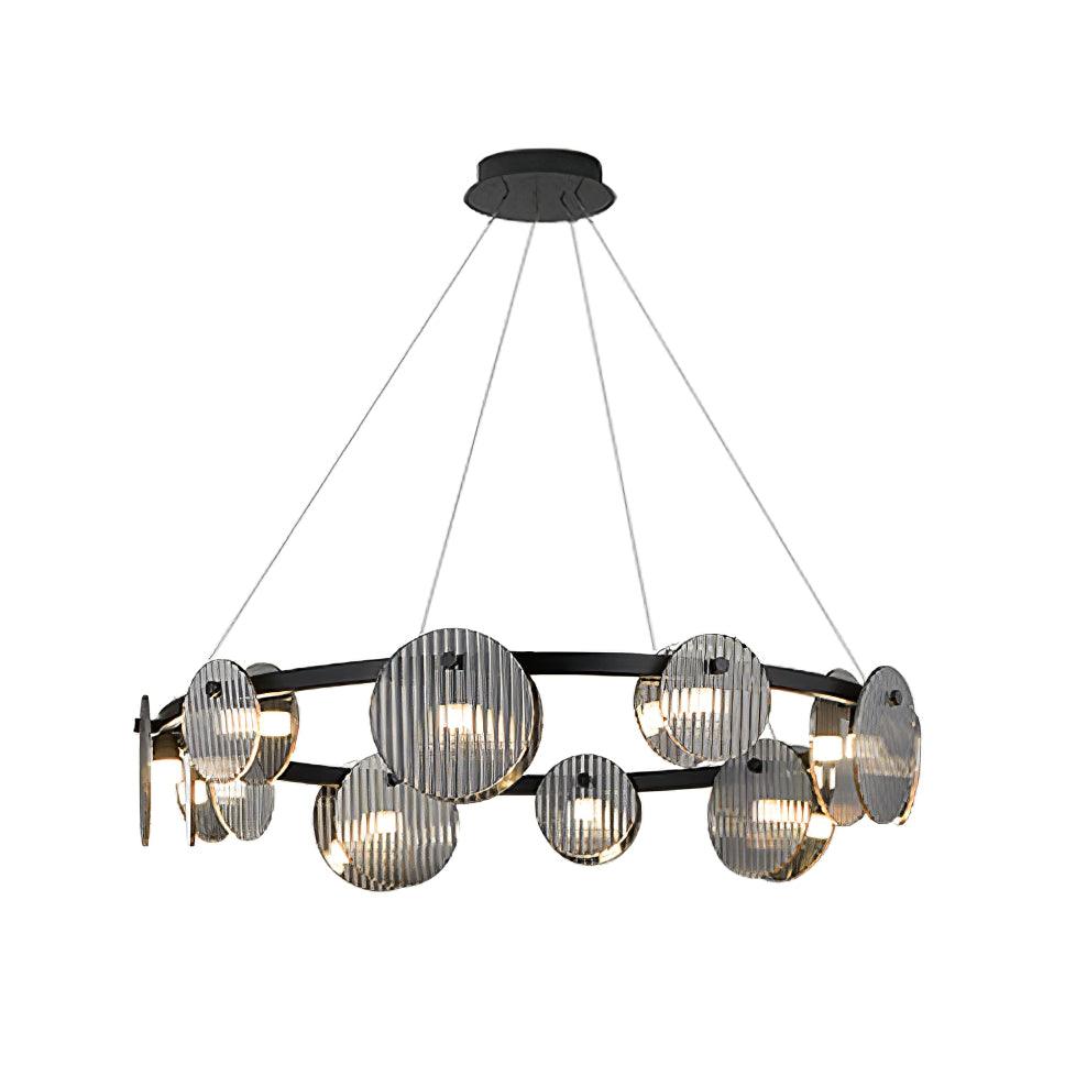 Foliole Chandelier 8 heads ? 23.6″ x H 59″ / Dia 60cm x H 150cm / Black / Warm Light Chandelier