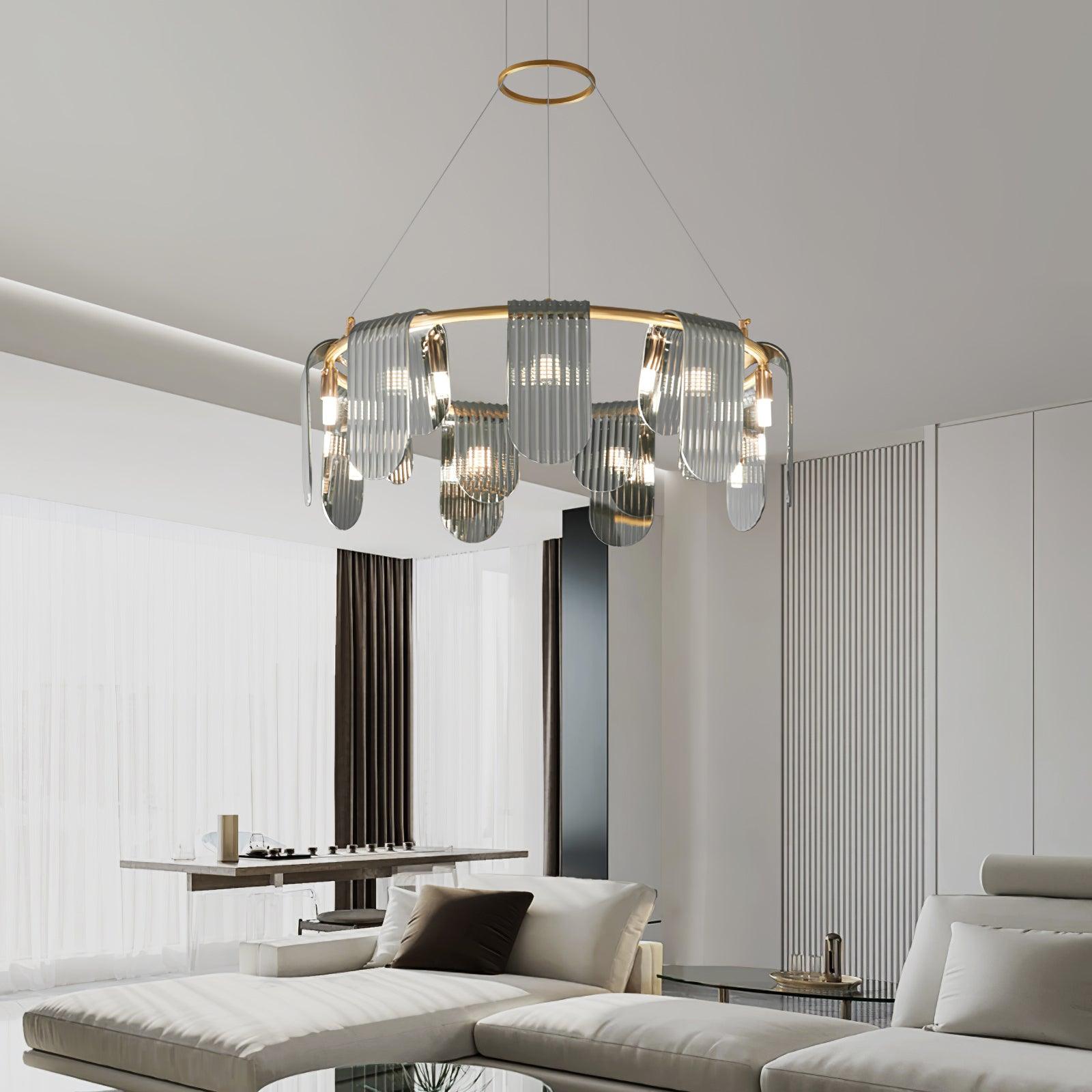 Folioles Brass Chandelier Chandelier
