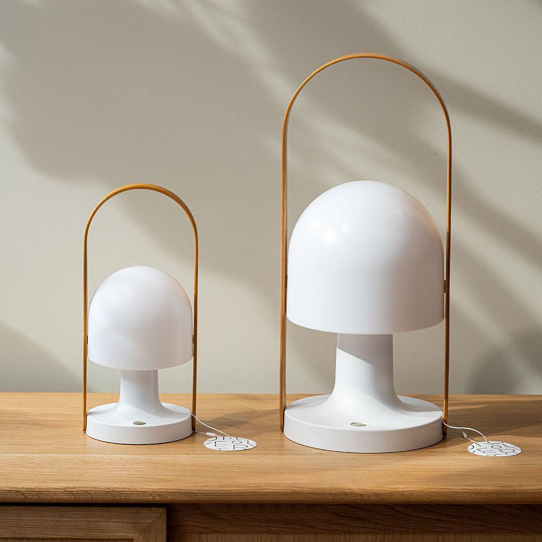 Portable Glass Charging Table Lamp ? 8.3″ x H 20.9″ / Dia 21cm x H 53cm / White / Charge Table lamp