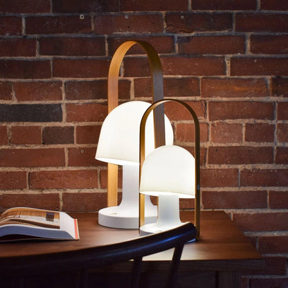 Portable Glass Charging Table Lamp ? 8.3″ x H 20.9″ / Dia 21cm x H 53cm / White / Charge Table lamp