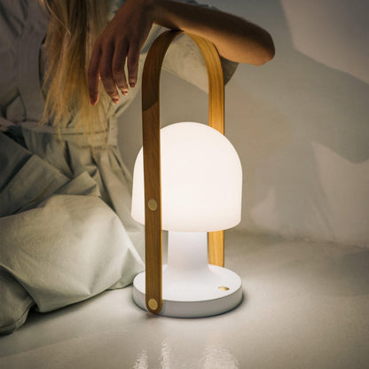 Portable Glass Charging Table Lamp ? 8.3″ x H 20.9″ / Dia 21cm x H 53cm / White / Charge Table lamp