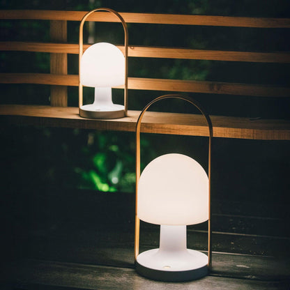Portable Glass Charging Table Lamp ? 8.3″ x H 20.9″ / Dia 21cm x H 53cm / White / Charge Table lamp