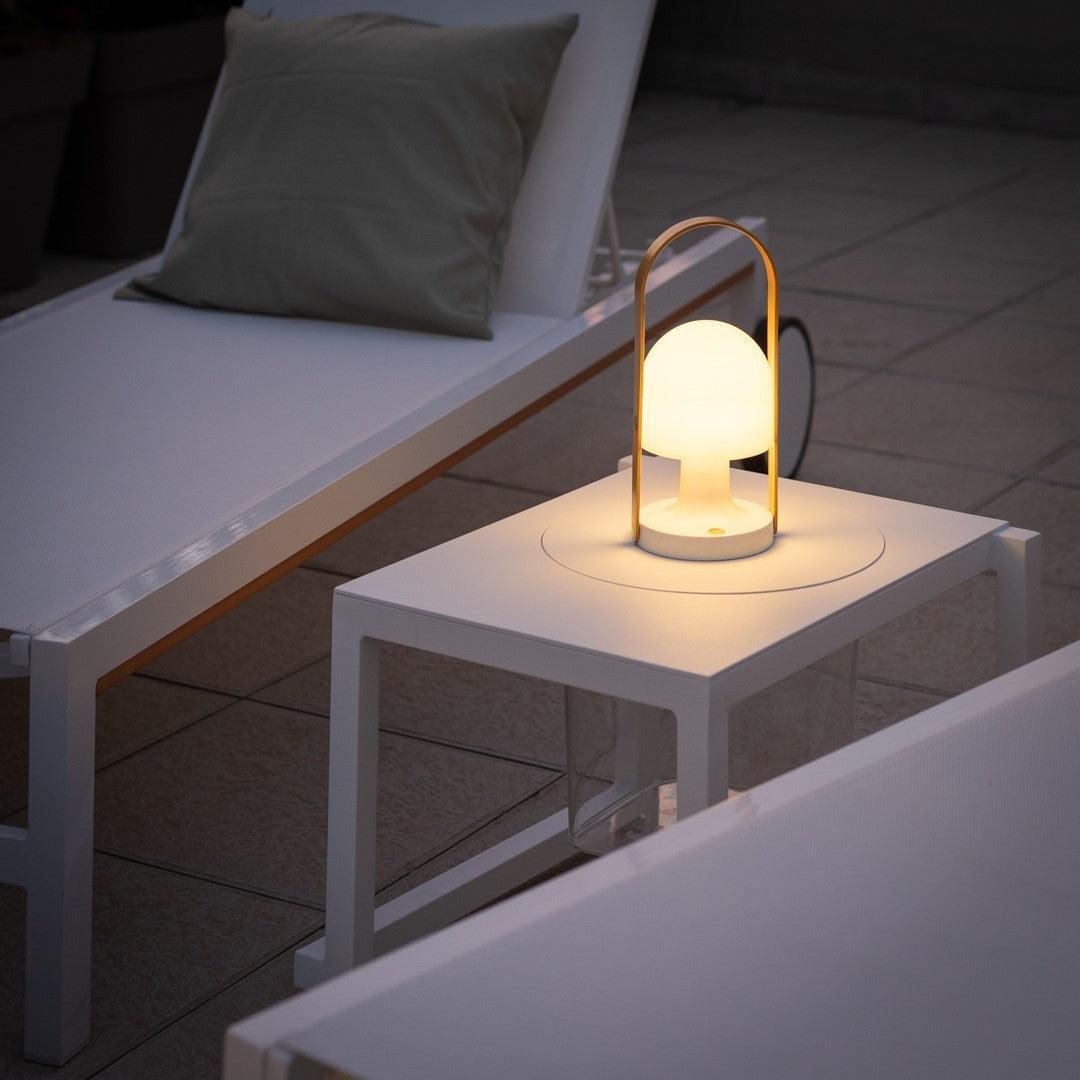 Portable Glass Charging Table Lamp ? 8.3″ x H 20.9″ / Dia 21cm x H 53cm / White / Charge Table lamp