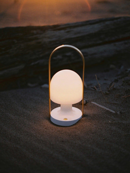 Portable Glass Charging Table Lamp ? 8.3″ x H 20.9″ / Dia 21cm x H 53cm / White / Charge Table lamp