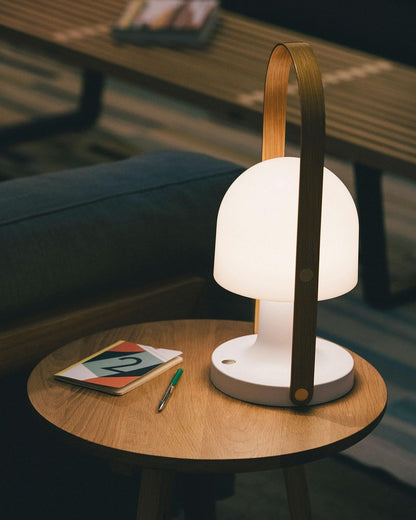 Portable Glass Charging Table Lamp ? 8.3″ x H 20.9″ / Dia 21cm x H 53cm / White / Charge Table lamp