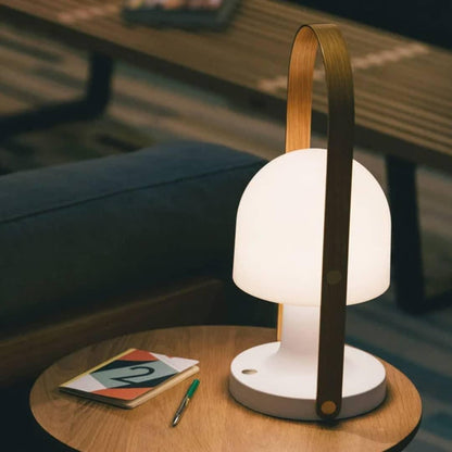 Portable Glass Charging Table Lamp ? 8.3″ x H 20.9″ / Dia 21cm x H 53cm / White / Charge Table lamp