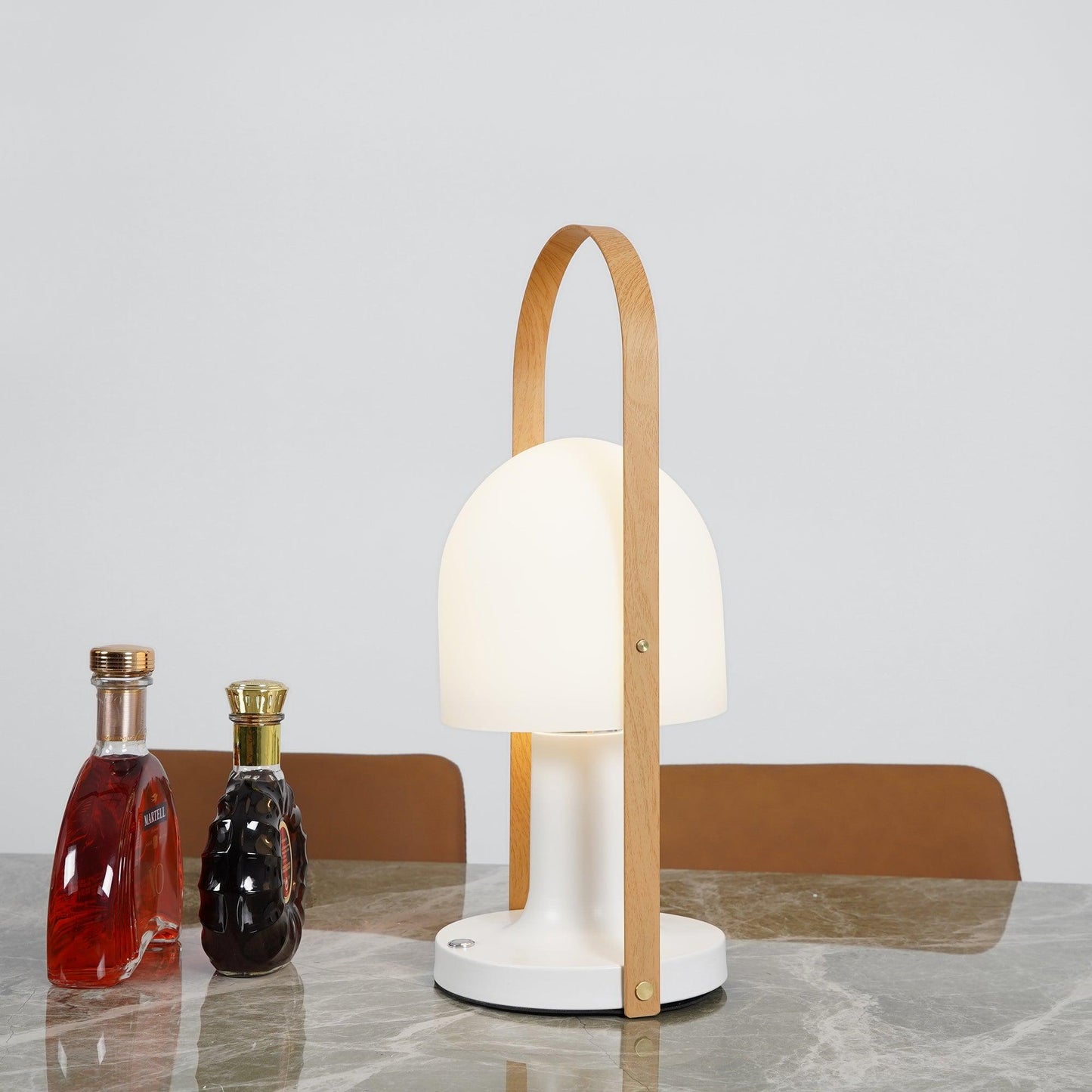 Portable Glass Charging Table Lamp ? 8.3″ x H 20.9″ / Dia 21cm x H 53cm / White / Charge Table lamp
