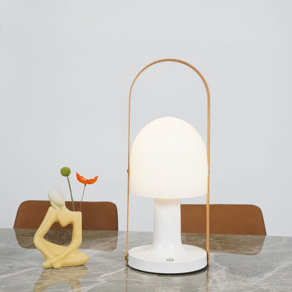 Portable Glass Charging Table Lamp ? 8.3″ x H 20.9″ / Dia 21cm x H 53cm / White / Charge Table lamp