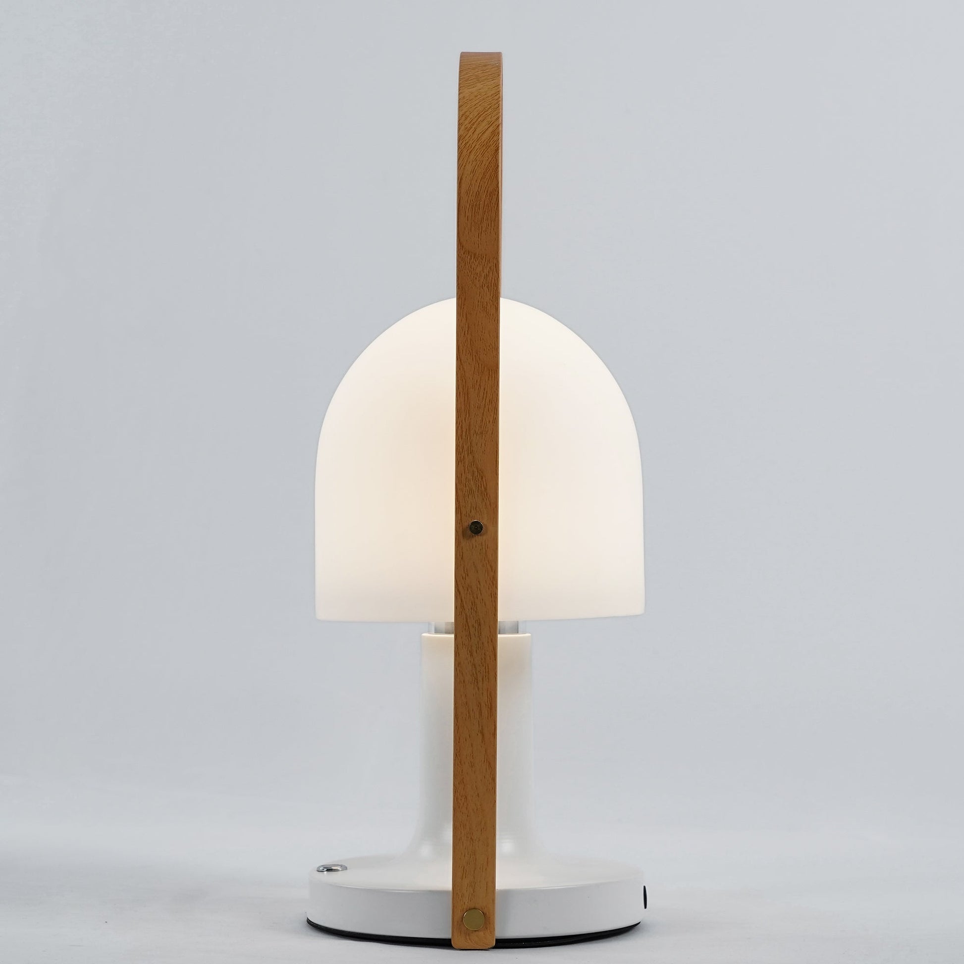 Portable Glass Charging Table Lamp ? 8.3″ x H 20.9″ / Dia 21cm x H 53cm / White / Charge Table lamp