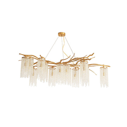 Forest Dawn Brass Chandelier L 63″ x W 31.5″ x H 17.7″ / Brass Chandelier