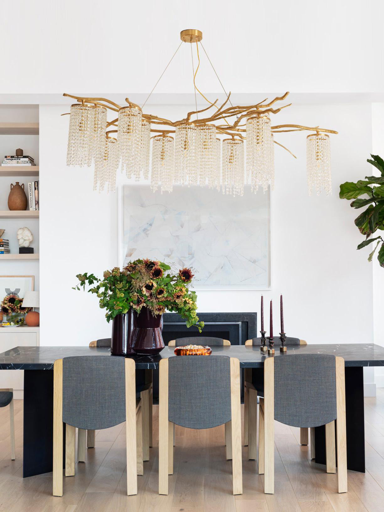 Forest Dawn Brass Chandelier L 63″ x W 31.5″ x H 17.7″ / Brass Chandelier