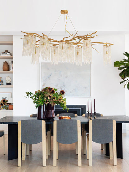 Forest Dawn Brass Chandelier L 63″ x W 31.5″ x H 17.7″ / Brass Chandelier