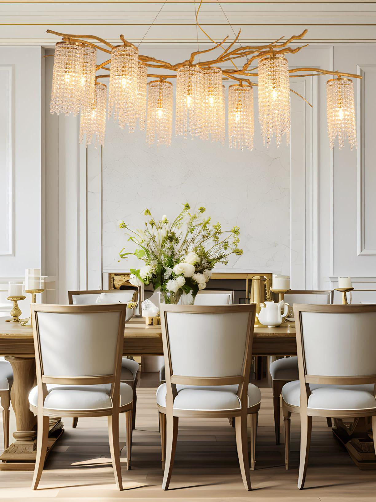 Forest Dawn Brass Chandelier L 63″ x W 31.5″ x H 17.7″ / Brass Chandelier