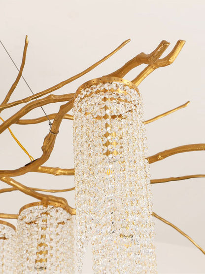 Forest Dawn Brass Chandelier L 63″ x W 31.5″ x H 17.7″ / Brass Chandelier