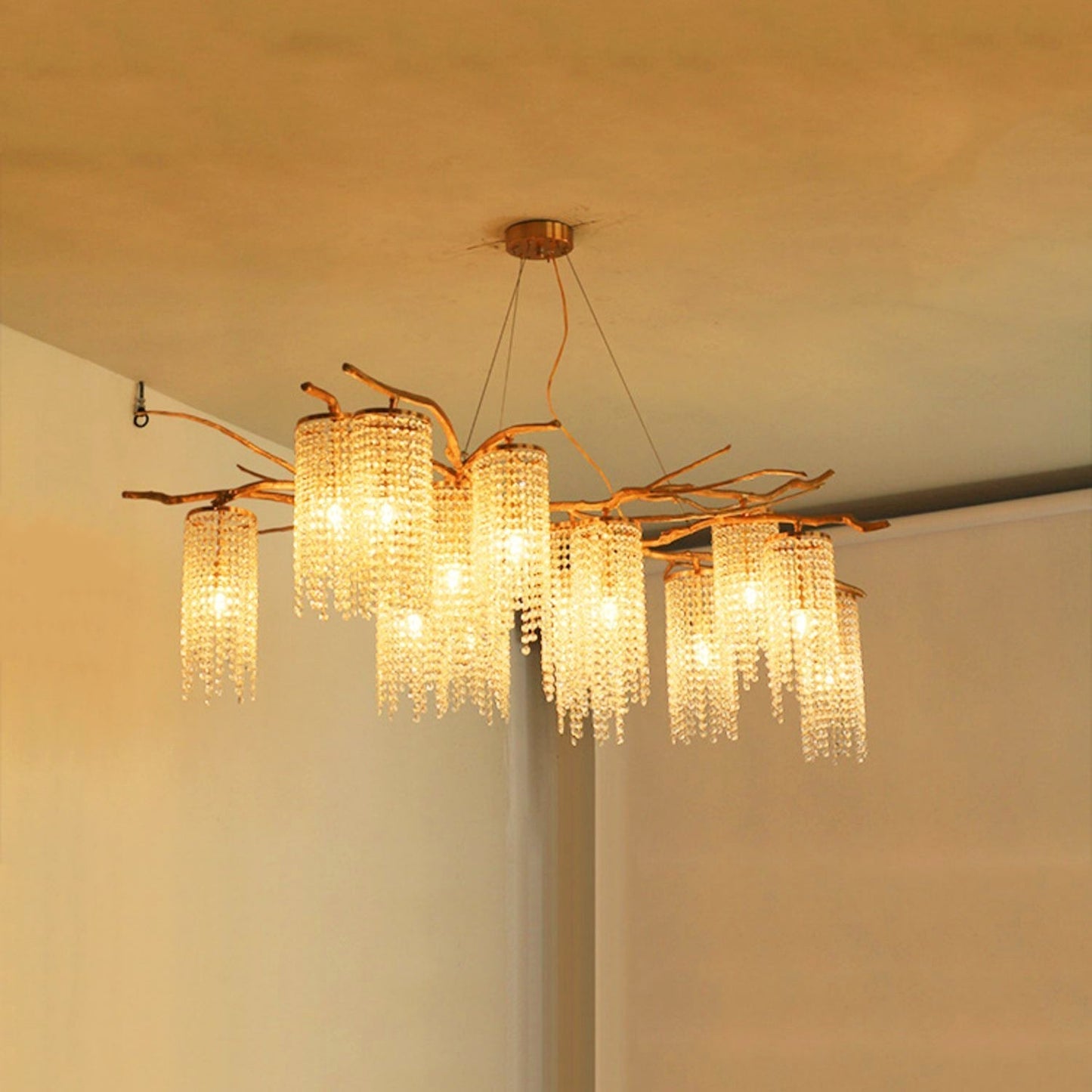 Forest Dawn Brass Chandelier L 63″ x W 31.5″ x H 17.7″ / Brass Chandelier