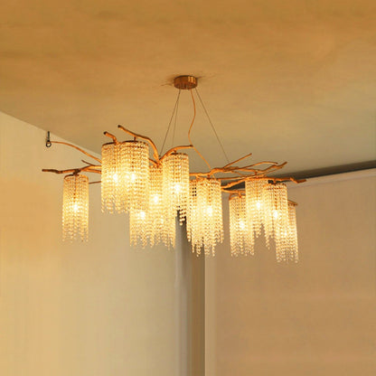 Forest Dawn Brass Chandelier L 63″ x W 31.5″ x H 17.7″ / Brass Chandelier