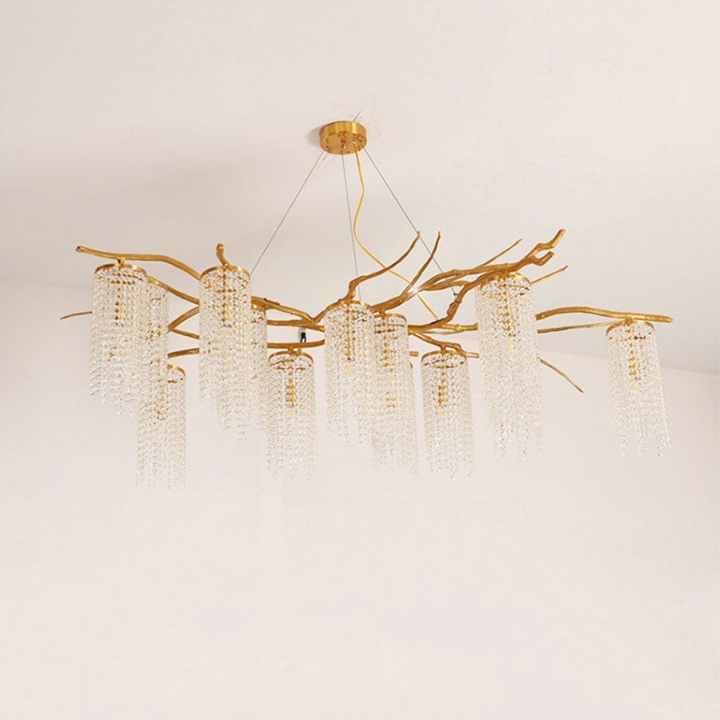 Forest Dawn Brass Chandelier L 63″ x W 31.5″ x H 17.7″ / Brass Chandelier
