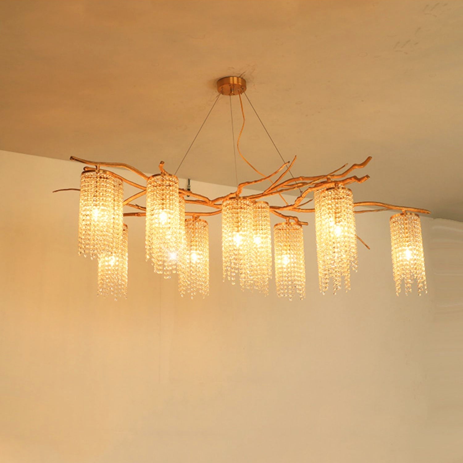 Forest Dawn Brass Chandelier L 63″ x W 31.5″ x H 17.7″ / Brass Chandelier