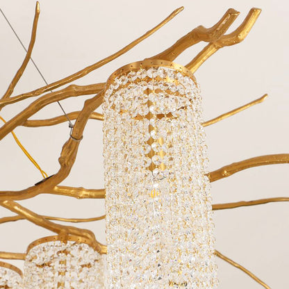 Forest Dawn Brass Chandelier L 63″ x W 31.5″ x H 17.7″ / Brass Chandelier