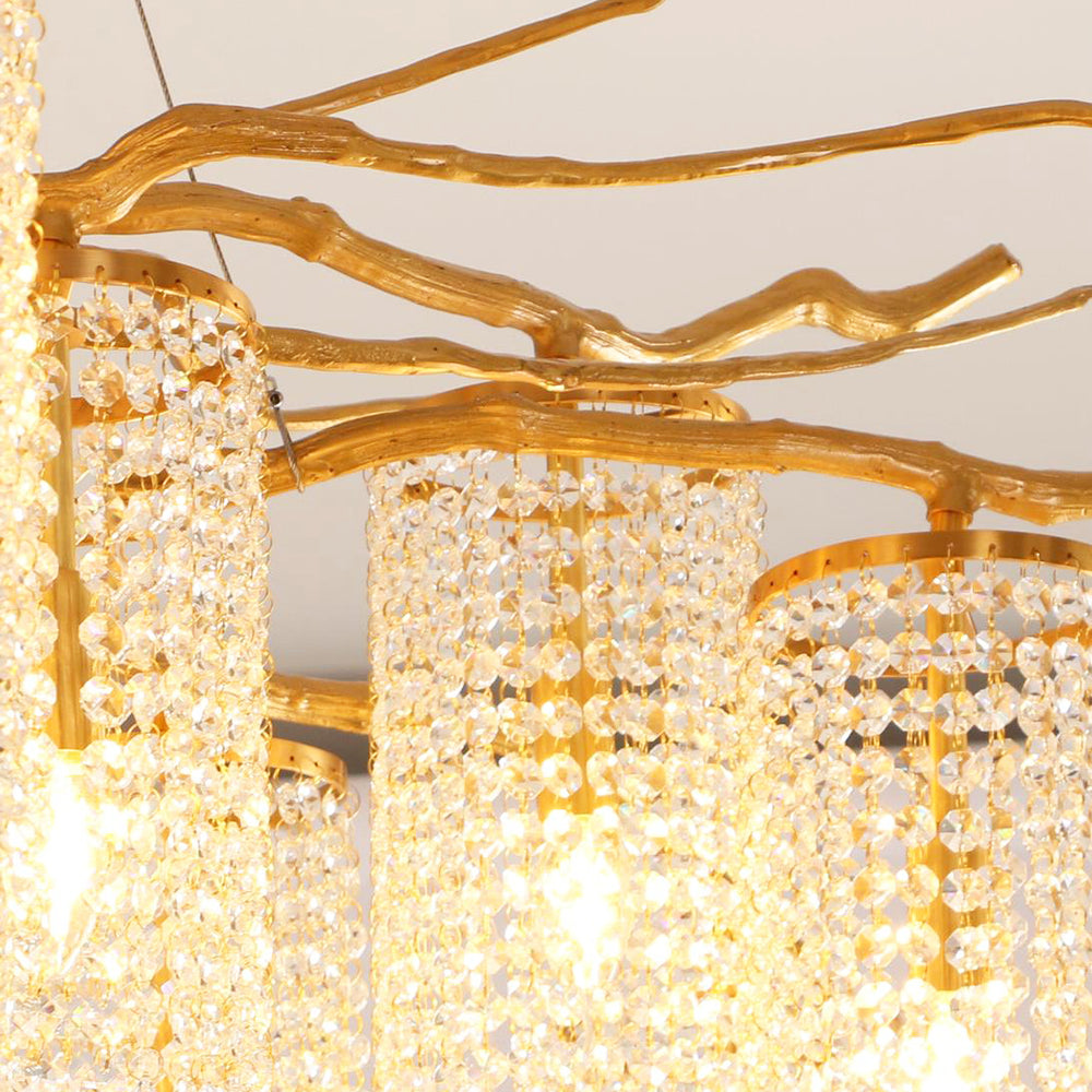 Forest Dawn Brass Chandelier L 63″ x W 31.5″ x H 17.7″ / Brass Chandelier
