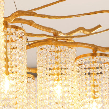 Forest Dawn Brass Chandelier L 63″ x W 31.5″ x H 17.7″ / Brass Chandelier