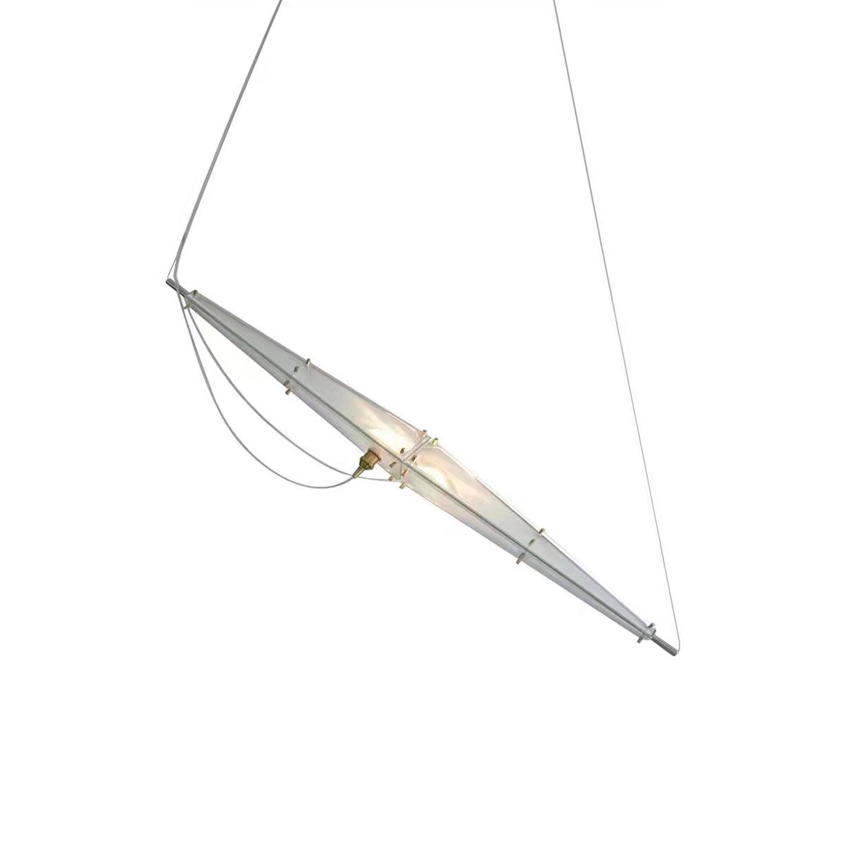 Fragment Pendant Lamp L 30.3″ x H 78.7″ / L 77cm x H 200cm / Chrome and Gold Details Pendant light