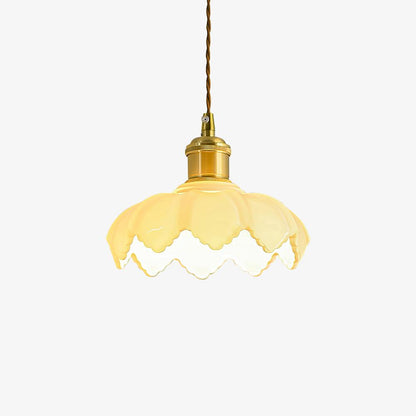 French Petal Pendant Light ? 7.1″ x H 5.9″ / Dia 18cm x H 15cm / Gold & White Pendant light