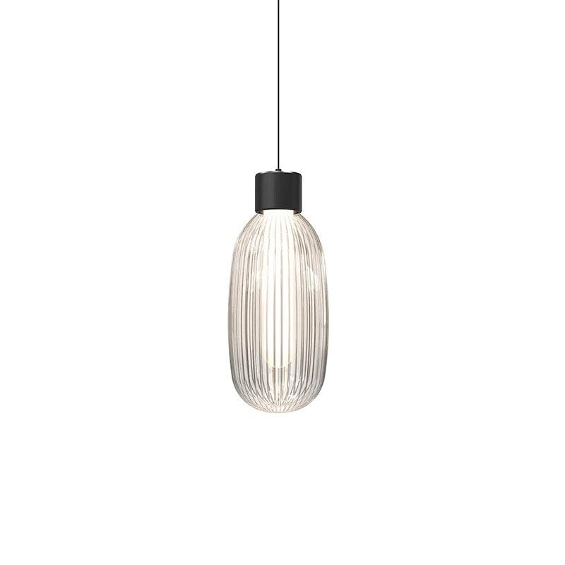 Friso LED Pendant Lamp Dia 6.2″ x H 15.3″ / Dia 16cm x H 39cm / Black + Clear / Warm White Pendant light