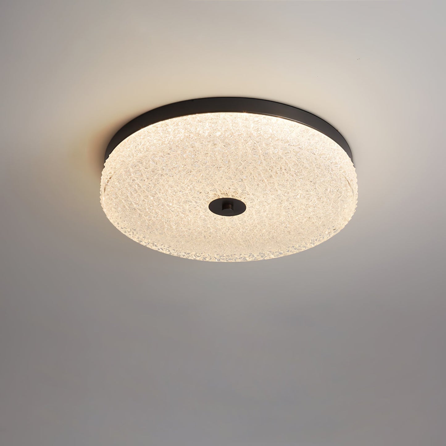 Frosted Dawn Ceiling Light Dia 15.7″ x H 3.1″ / Dia 40cm x H 8cm / Black / Warm Light Ceiling lamp