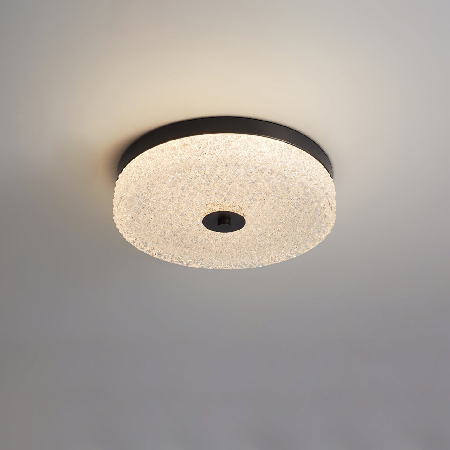 Frosted Dawn Ceiling Light Dia 11.8″ x H 3.1″ / Dia 30cm x H 8cm / Black / Warm Light Ceiling lamp
