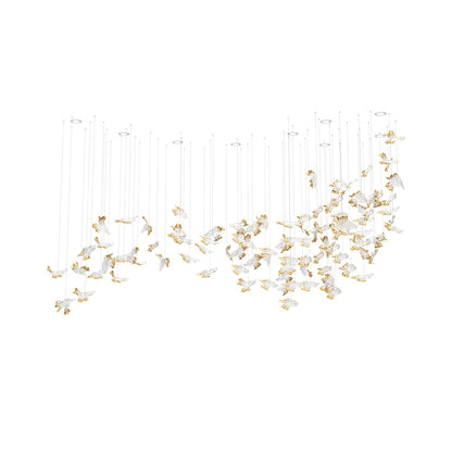Frosted Petals Frozen Chandelier Support Customized Drawings / Amber & Clear / Warm Light Chandelier