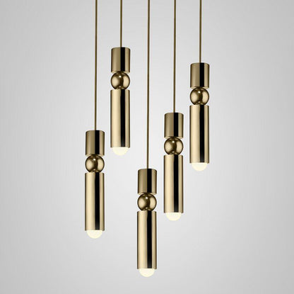 Fulcrum Pendant Light 5heads Dia 11.8″ x H 59″ / Dia 30cm x H 150cm / Gold Pendant light