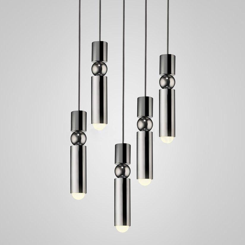 Fulcrum Pendant Light 5heads Dia 11.8″ x H 59″ / Dia 30cm x H 150cm / Chrome Pendant light