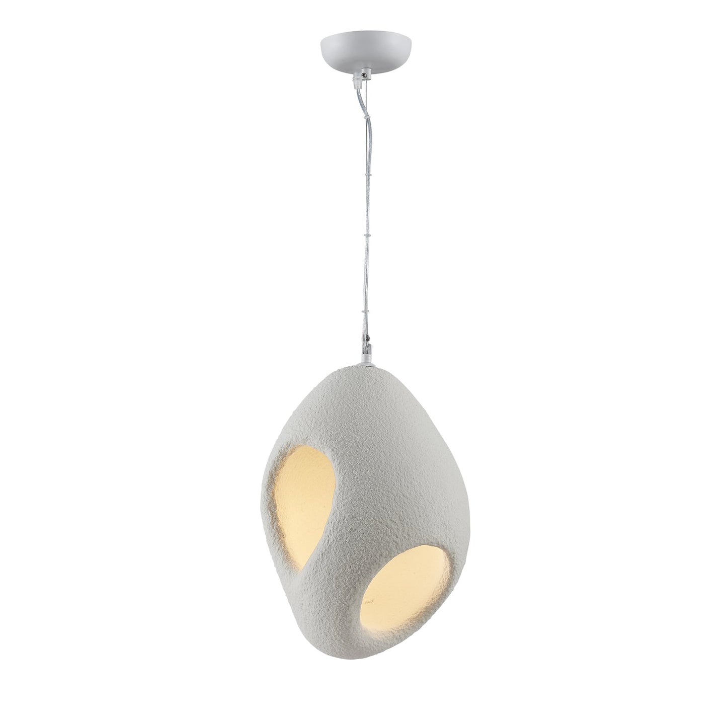 Sculptural Japandi Pendant Lamp Dia 15.7″ x H 23.6″ / Dia 40cm x H 60cm / White Pendant light
