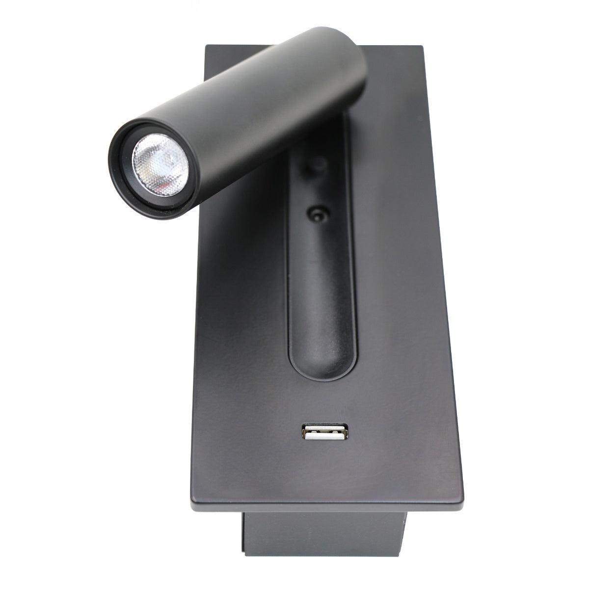 Black Bedside USB Wall Light 1001 Wall lamp