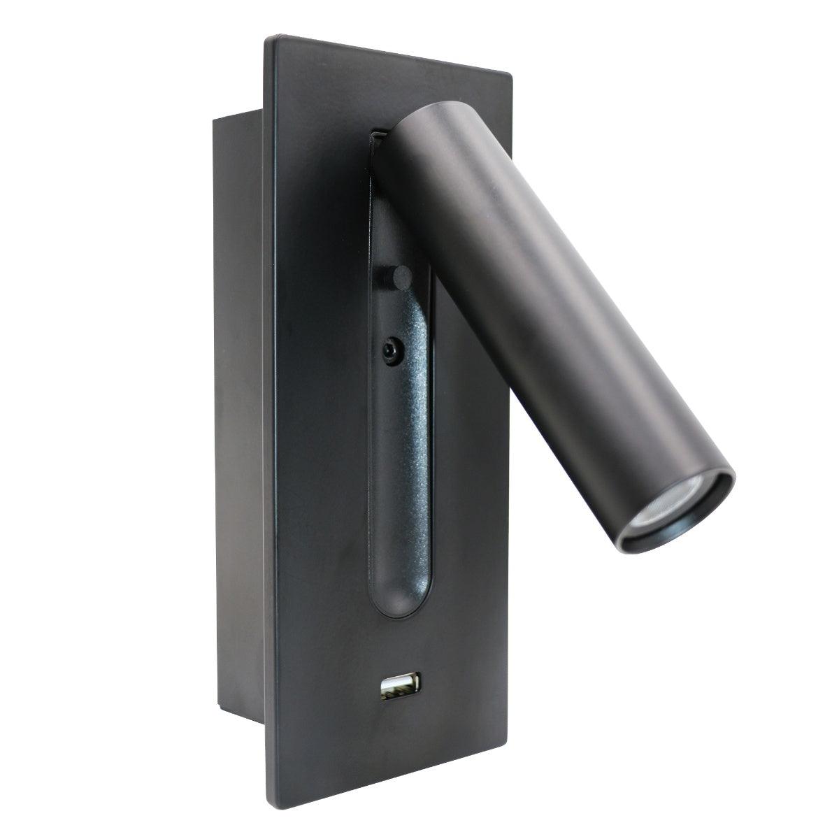 Black Bedside USB Wall Light 1001 Wall lamp