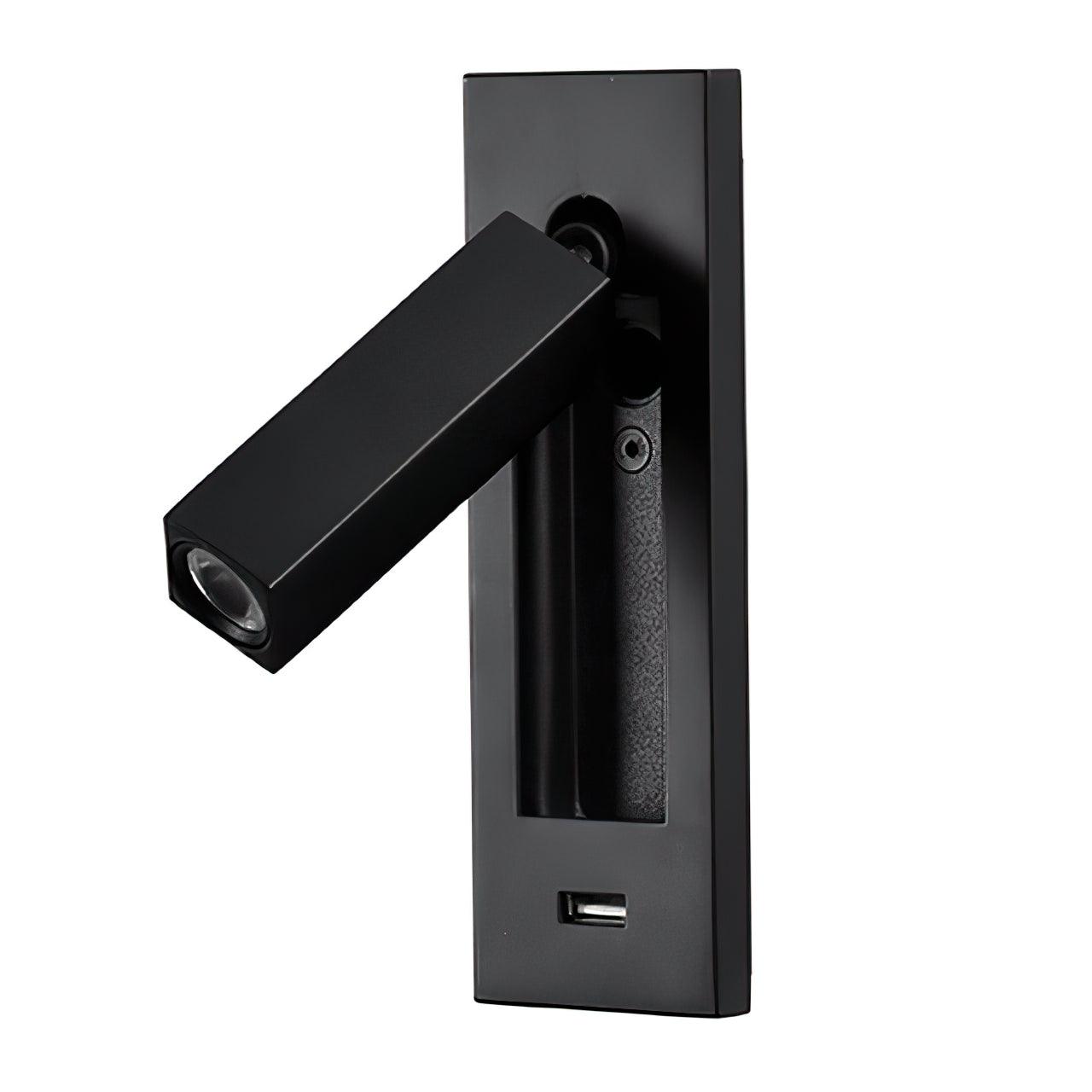 Black Bedside USB Wall Light ? 2″ x H 7.1″ / Dia 5cm x H 18cm / Black 1001 Wall lamp