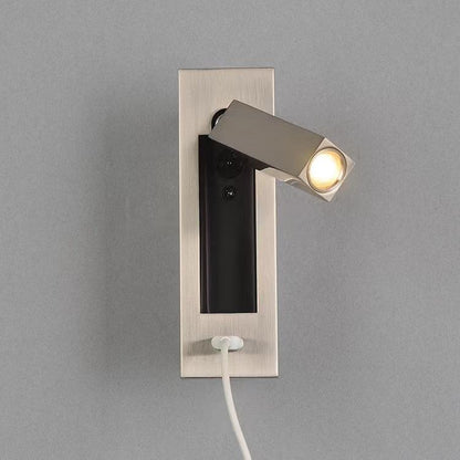 Black Bedside USB Wall Light ? 2″ x H 7.1″ / Dia 5cm x H 18cm / Nickel 1001 Wall lamp