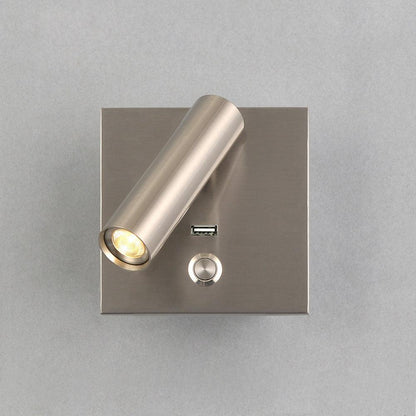 Black Bedside USB Wall Light ? 4.3″ x H 4.3″ / Dia 11cm x H 11cm / Nickel 1001 Wall lamp