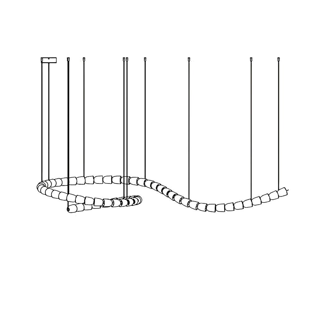 Gabriel Chandelier I 60 heads L 98.4″ x H 13.8″ / L 250cm x H 35cm / Clear & Chrome / Warm Light Chandelier
