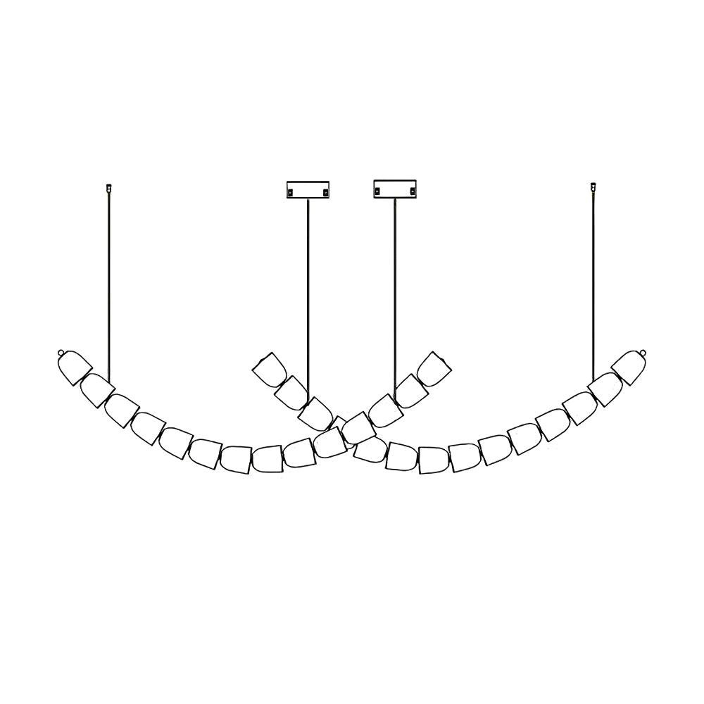 Gabriel Chandelier Style A 28heads L 66.9″ x H 59″ / L 170cm x H 150cm / Clear & Chrome / Warm Light Chandelier