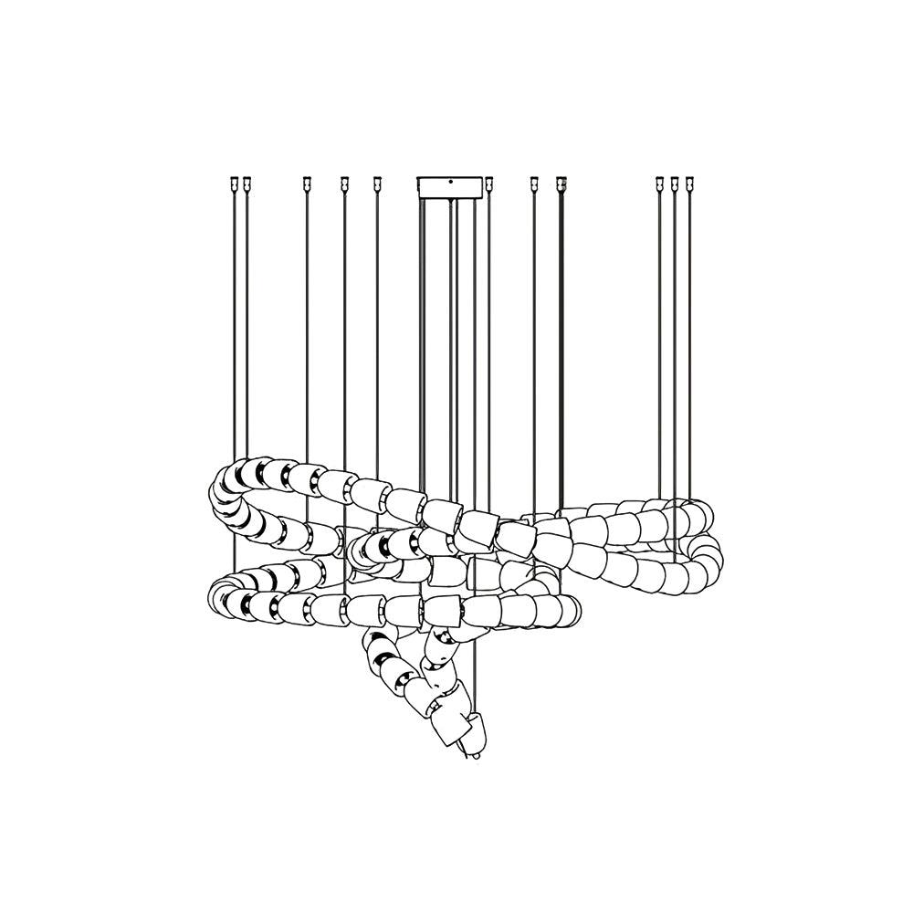 Gabriel Chandelier Style B 111heads ? 47.2″ x H 29″ / Dia 120cm x H 74cm / Clear & Chrome / Warm Light Chandelier