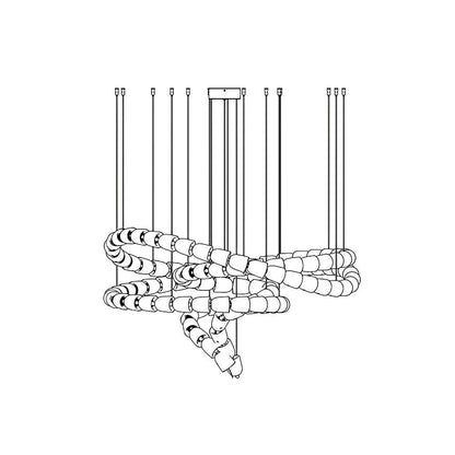 Gabriel Chandelier Style B 111heads ? 47.2″ x H 29″ / Dia 120cm x H 74cm / Clear & Chrome / Warm Light Chandelier