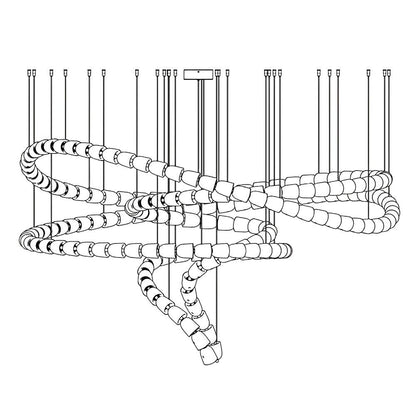 Gabriel Chandelier Style B 186heads ? 78.7″ x H 47.2″ / Dia 200cm x H 120cm / Clear & Chrome / Warm Light Chandelier