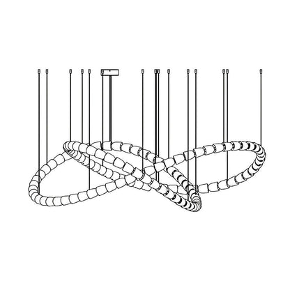 Gabriel Chandelier Style C 111heads ? 78.7″ x H 23.6″ / Dia 200cm x H 60cm / Clear & Chrome / Warm Light Chandelier