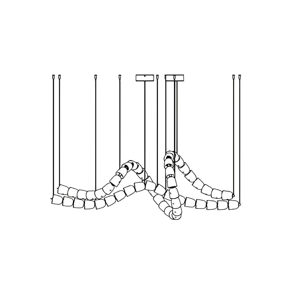 Gabriel Chandelier Style D 53heads L 63″ x H 23″ / L 160cm x H 58.5cm / Clear & Chrome / Warm Light Chandelier