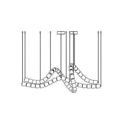 Gabriel Chandelier Style D 53heads L 63″ x H 23″ / L 160cm x H 58.5cm / Clear & Chrome / Warm Light Chandelier