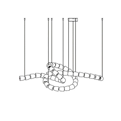 Gabriel Chandelier Style E 45heads L 55″ x H 19.7″ / L 140cm x H 50cm / Clear & Chrome / Warm Light Chandelier